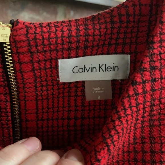 Calvin Klein short sleeve sheath plaid dress - Picture 4 of 7